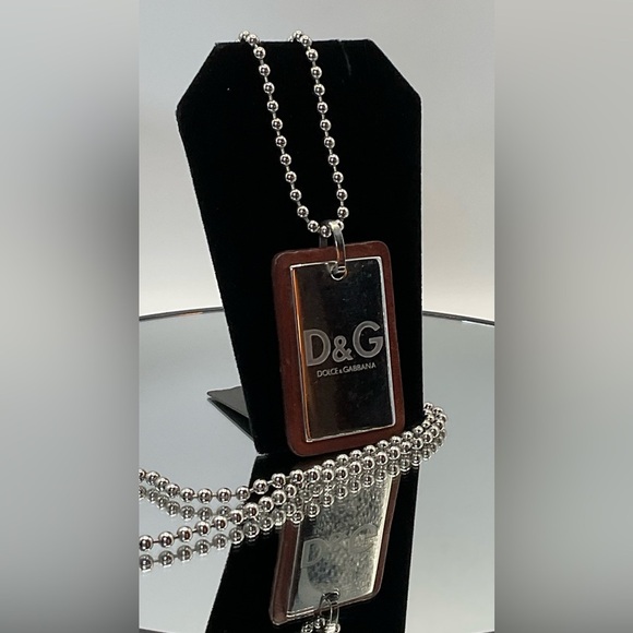 Dolce & Gabbana Other - Dolce and Gabbana Silver Dog Tag Pendant Necklace
